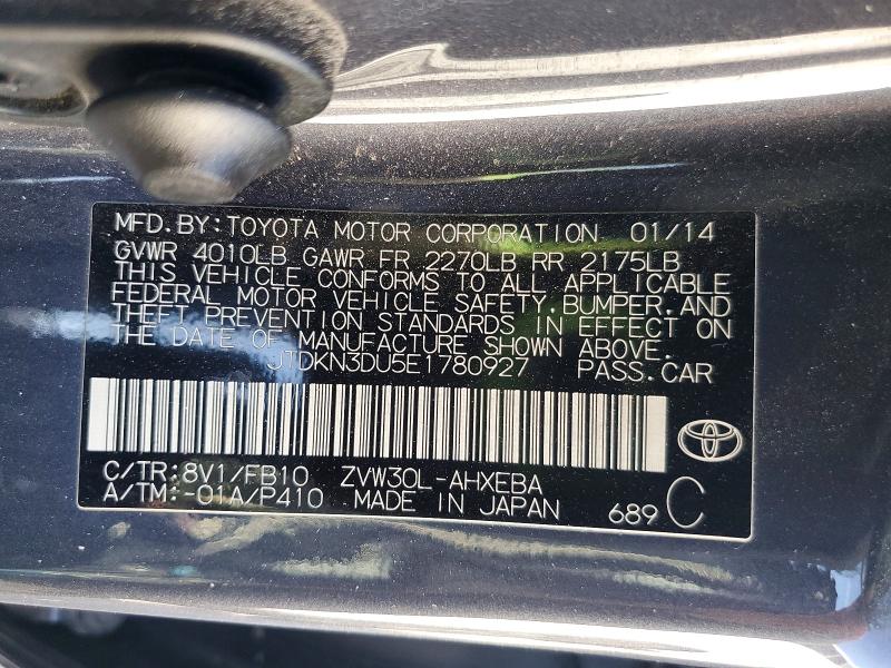 Zdjęcie 14 z aukcji – 2014 TOYOTA PRIUS z VIN JTDKN3DU5E1780927