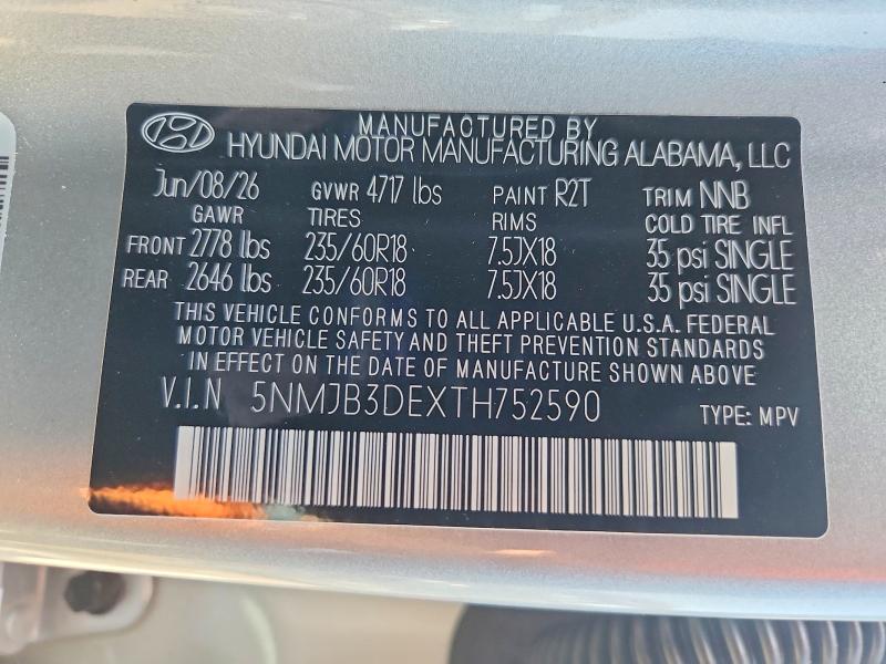 Photo 14 from auction – 2026 HYUNDAI TUCSON with VIN 5NMJB3DEXTH752590