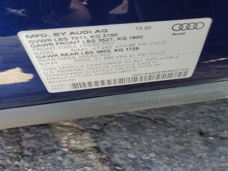 Фото 14 с аукциона – 2021 AUDI E-TRON с VIN WA1AAAGE9MB021930