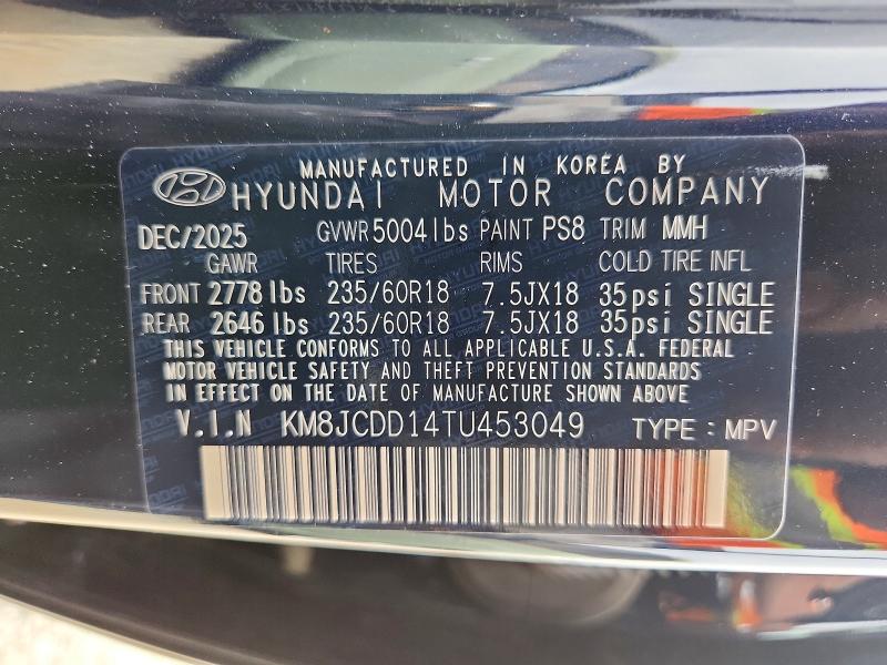Photo 14 from auction – 2026 HYUNDAI TUCSON with VIN KM8JCDD14TU453049