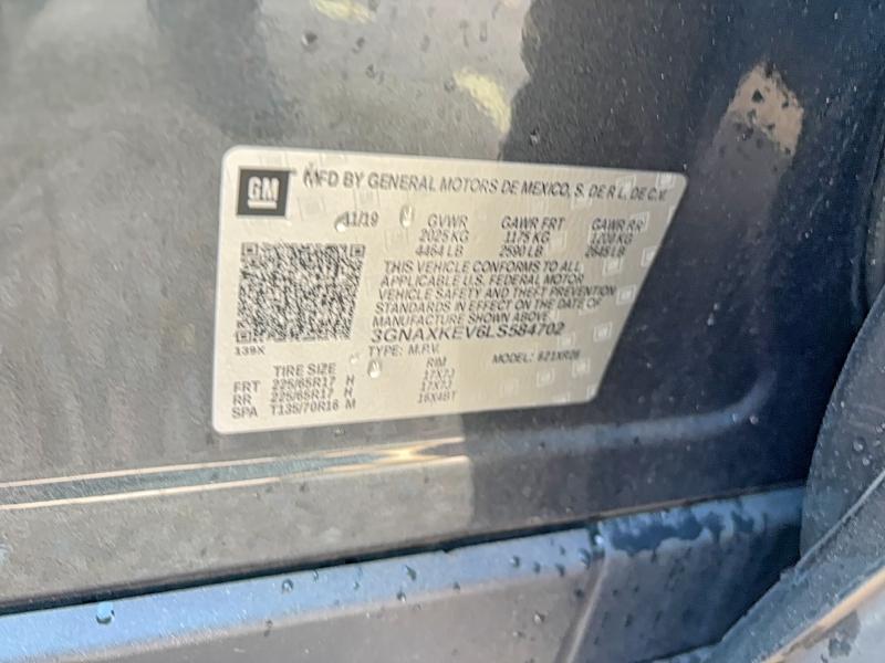 Photo 10 from auction – 2020 CHEVROLET EQUINOX with VIN 3GNAXKEV6LS584702
