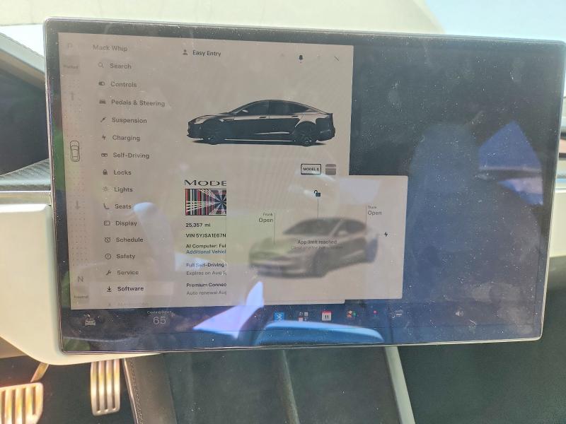 Photo 9 from auction – 2022 TESLA MODEL S with VIN 5YJSA1E67NF479342