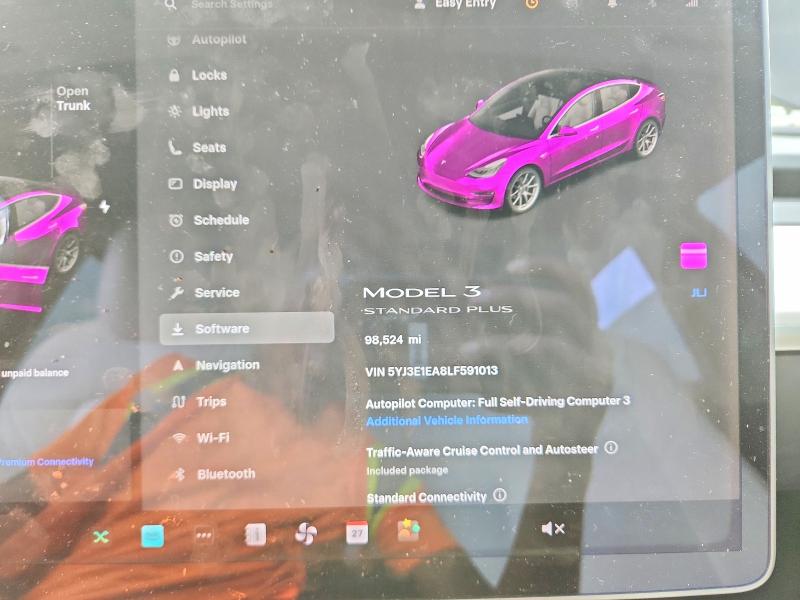 Photo 9 from auction – 2020 TESLA MODEL 3 with VIN 5YJ3E1EA8LF591013
