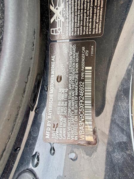 Photo 10 from auction – 2015 BMW 428 with VIN WBA3N9C5XFK246932