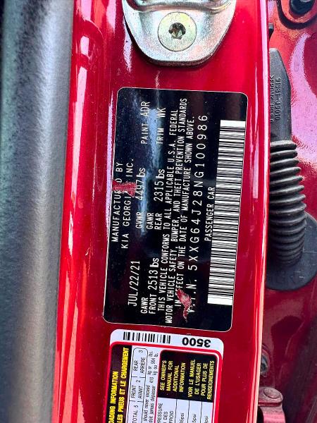 Photo 10 from auction – 2022 KIA K5 with VIN 5XXG64J28NG100986