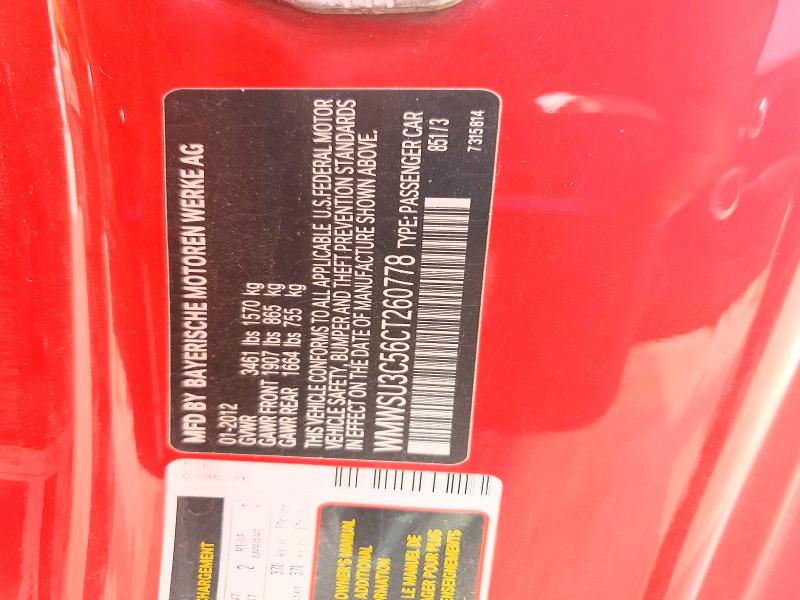 Photo 14 from auction – 2012 MINI COOPER with VIN WMWSU3C56CT260778