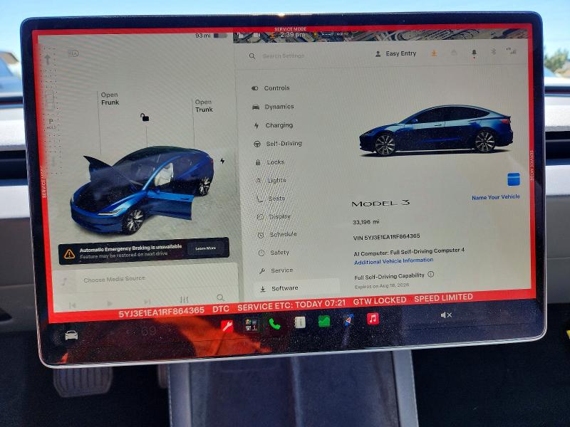 Снимка 9 от търг – 2024 TESLA MODEL 3 с VIN 5YJ3E1EA1RF864365