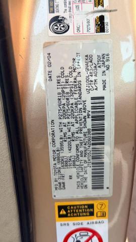 Photo 10 from auction – 2004 TOYOTA LAND CRUISER with VIN JTEHT05J742060388