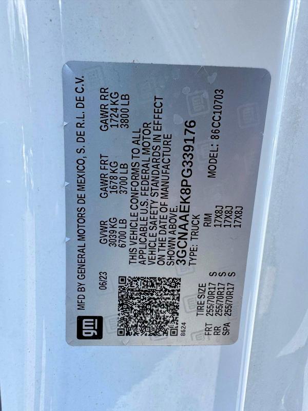 Photo 11 from auction – 2023 CHEVROLET SILVERADO with VIN 3GCNAAEK8PG339176