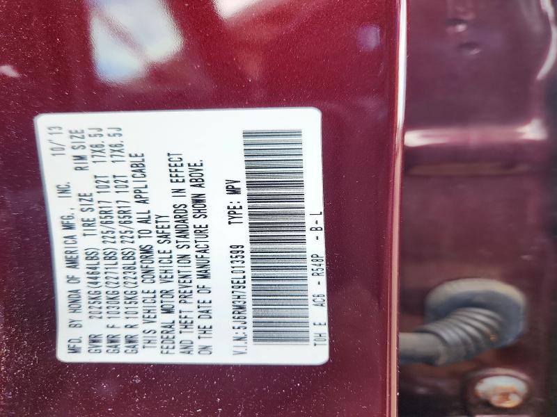 Photo 14 from auction – 2014 HONDA CR-V with VIN 5J6RM3H79EL013599