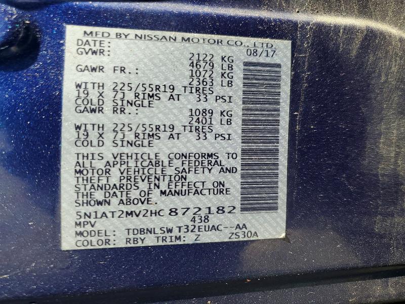 Photo 14 from auction – 2017 NISSAN ROGUE with VIN 5N1AT2MV2HC872182
