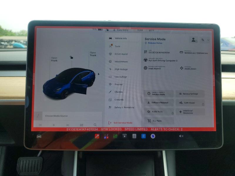 Photo 9 from auction – 2019 TESLA MODEL 3 with VIN 5YJ3E1EA1KF401034