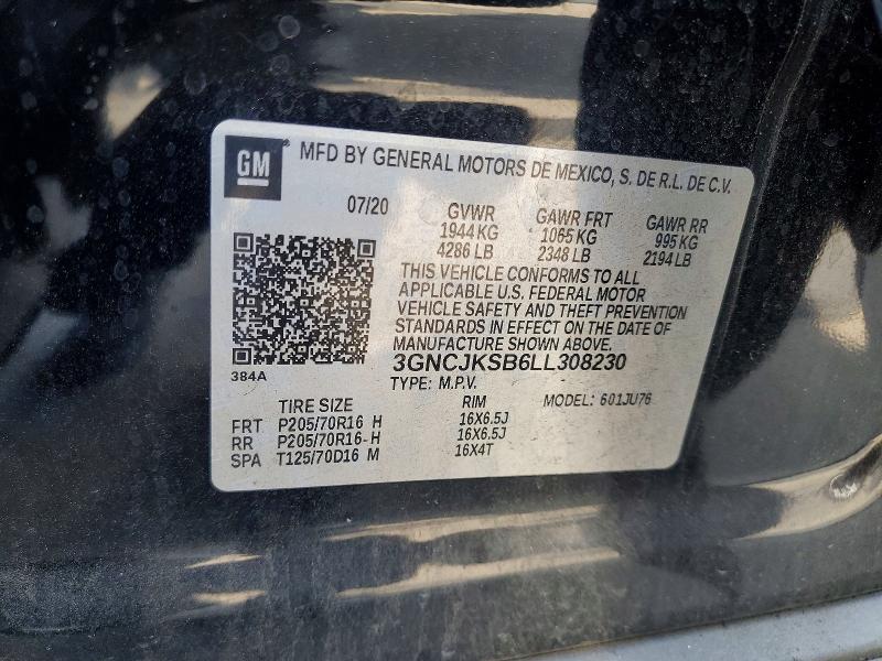 Photo 14 from auction – 2020 CHEVROLET TRAX with VIN 3GNCJKSB6LL308230