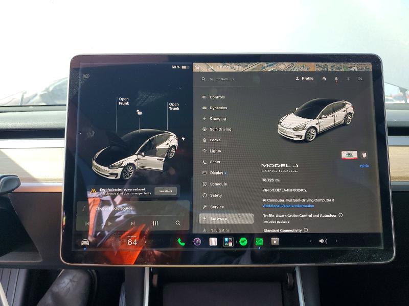 Photo 9 from auction – 2017 TESLA MODEL 3 with VIN 5YJ3E1EA4HF002482