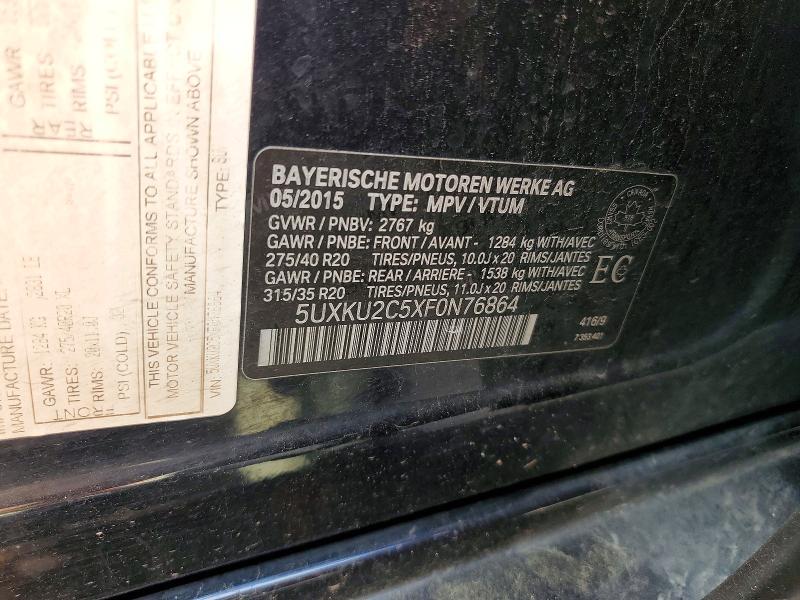 Photo 14 from auction – 2015 BMW X6 with VIN 5UXKU2C5XF0N76864
