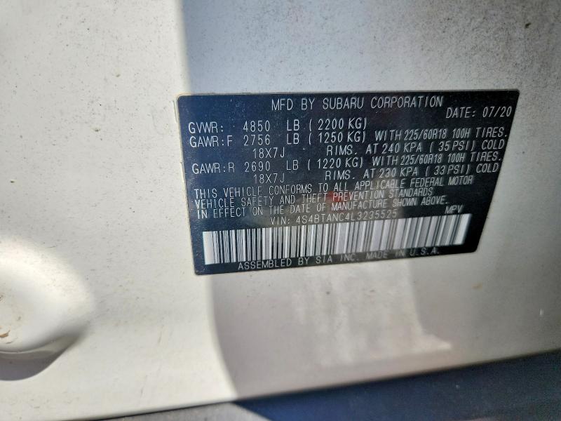 Photo 14 from auction – 2020 SUBARU OUTBACK with VIN 4S4BTANC4L3235525