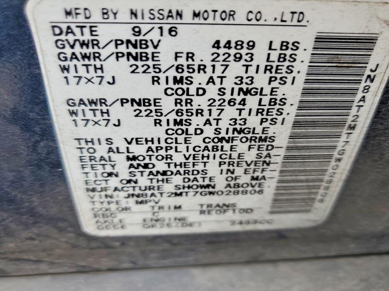 Photo 14 from auction – 2016 NISSAN ROGUE with VIN JN8AT2MT7GW028806