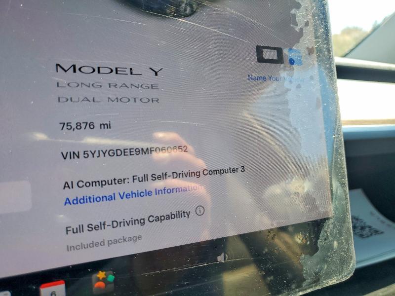 Foto 9 de la subasta – 2021 TESLA MODEL Y con VIN 5YJYGDEE9MF060652