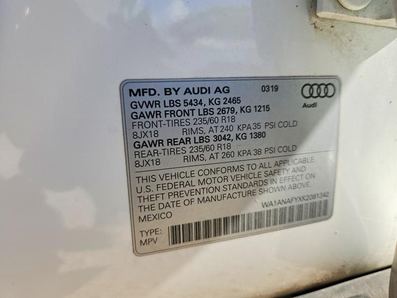 Photo 14 from auction – 2019 AUDI Q5 with VIN WA1ANAFYXK2081342