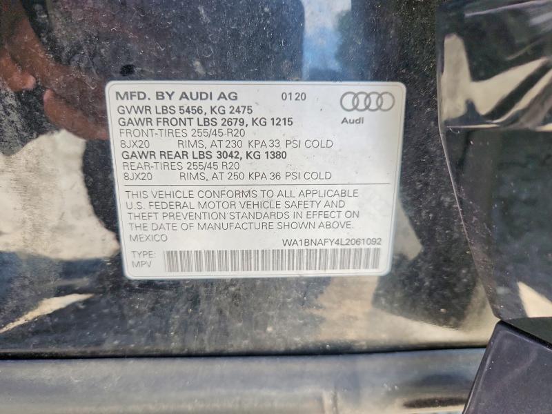 Photo 14 from auction – 2020 AUDI Q5 with VIN WA1BNAFY4L2061092
