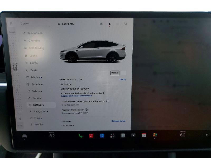 Photo 9 from auction – 2022 TESLA MODEL X with VIN 7SAXCBE50NF329007