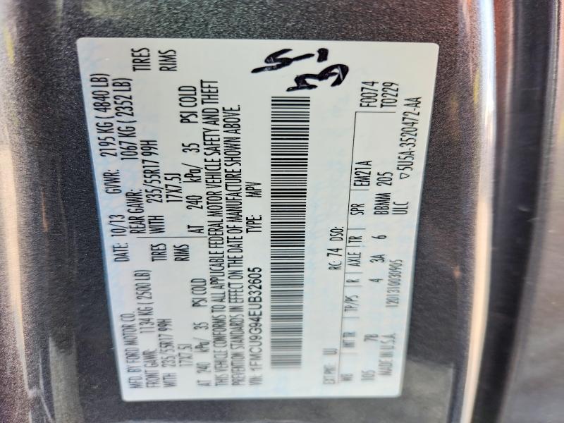 Photo 14 from auction – 2014 FORD ESCAPE with VIN 1FMCU9G94EUB32605