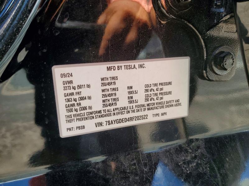 Photo 14 from auction – 2024 TESLA MODEL Y with VIN 7SAYGDED4RF202522