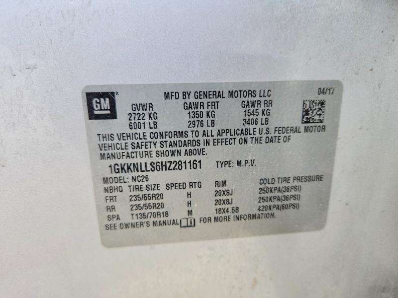 Photo 14 from auction – 2017 GMC ACADIA with VIN 1GKKNLLS6HZ281161