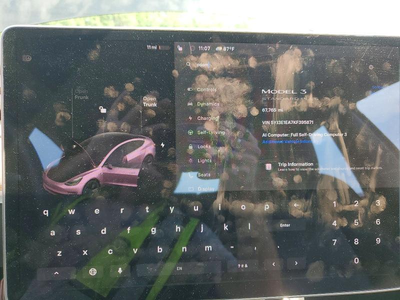 Photo 9 from auction – 2019 TESLA MODEL 3 with VIN 5YJ3E1EA7KF395871
