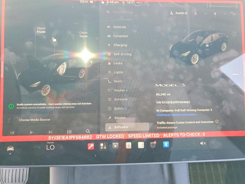 Photo 9 from auction – 2023 TESLA MODEL 3 with VIN 5YJ3E1EA1PF564662
