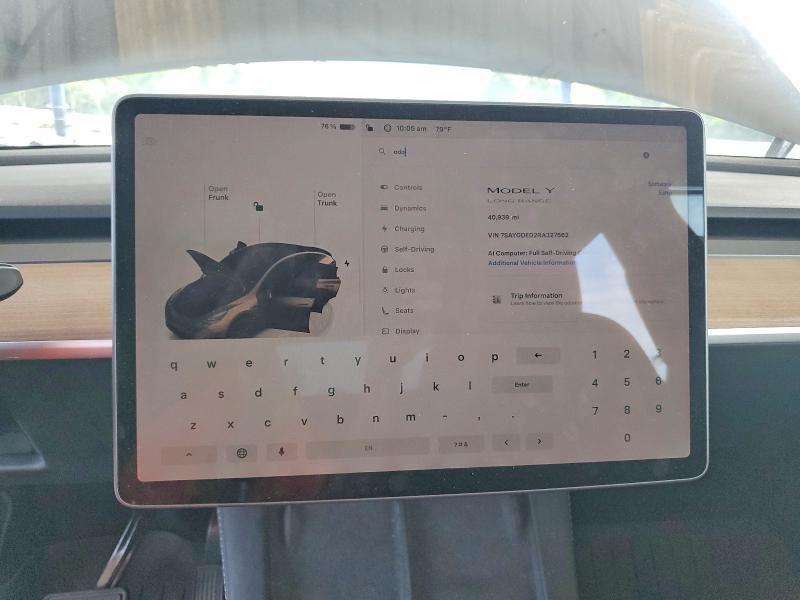 Снимка 9 от търг – 2024 TESLA MODEL Y с VIN 7SAYGDED2RA327662