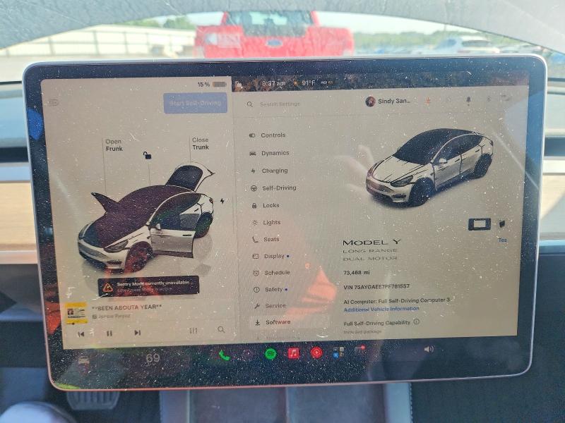Foto 9 de la subasta – 2023 TESLA MODEL Y con VIN 7SAYGAEE7PF781557