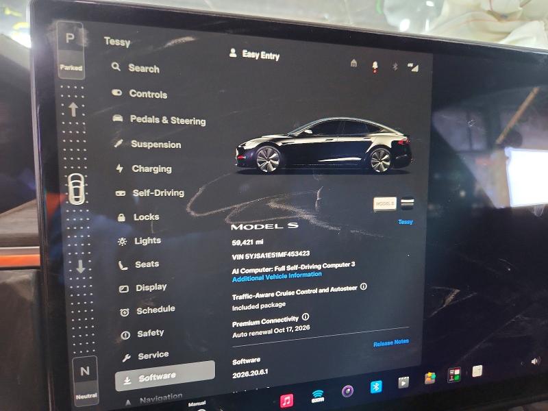 Photo 9 from auction – 2021 TESLA MODEL S with VIN 5YJSA1E51MF453423