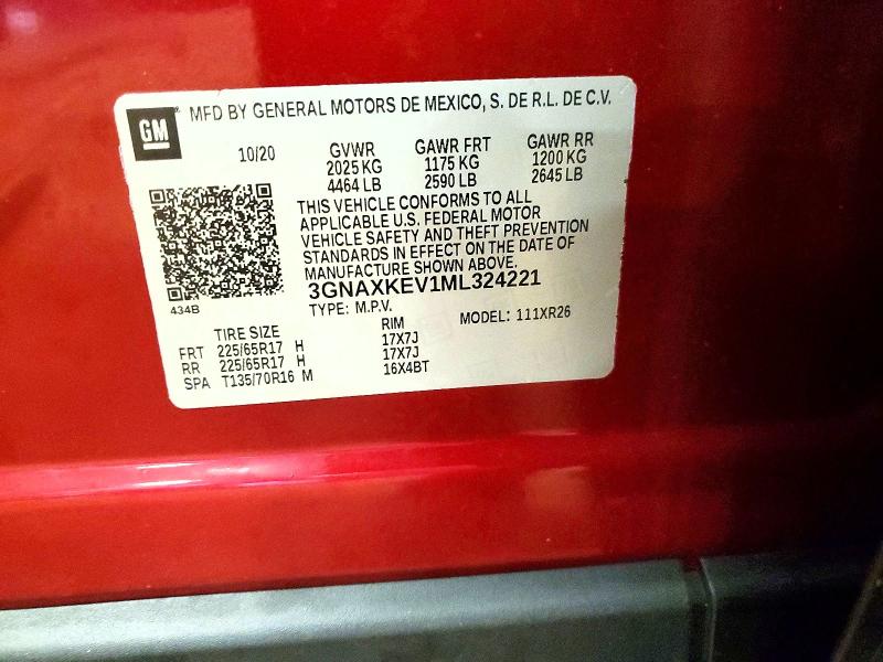 Photo 14 from auction – 2021 CHEVROLET EQUINOX with VIN 3GNAXKEV1ML324221