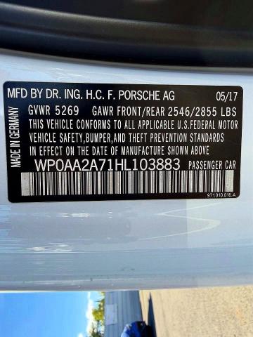 Photo 10 from auction – 2017 PORSCHE PANAMERA with VIN WP0AA2A71HL103883