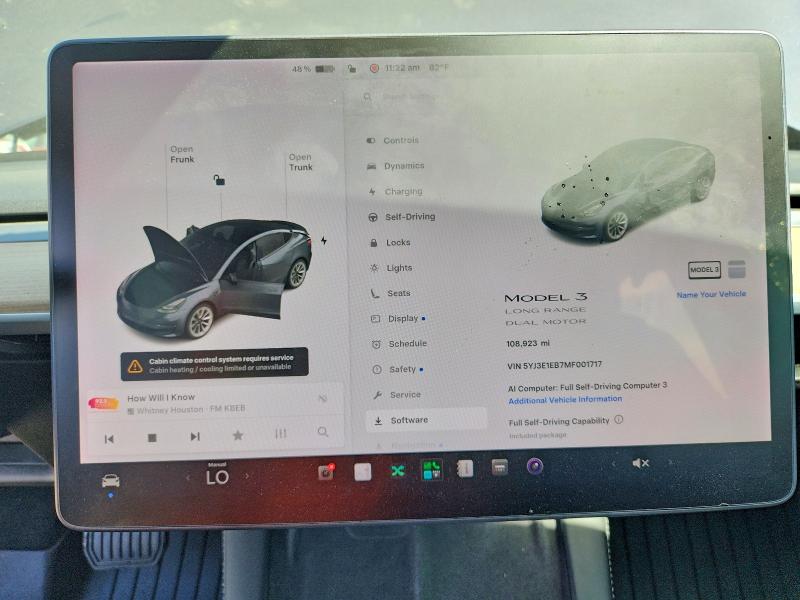 Photo 9 from auction – 2021 TESLA MODEL 3 with VIN 5YJ3E1EB7MF001717