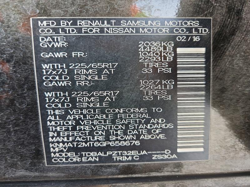 Photo 14 from auction – 2016 NISSAN ROGUE with VIN KNMAT2MT6GP658676