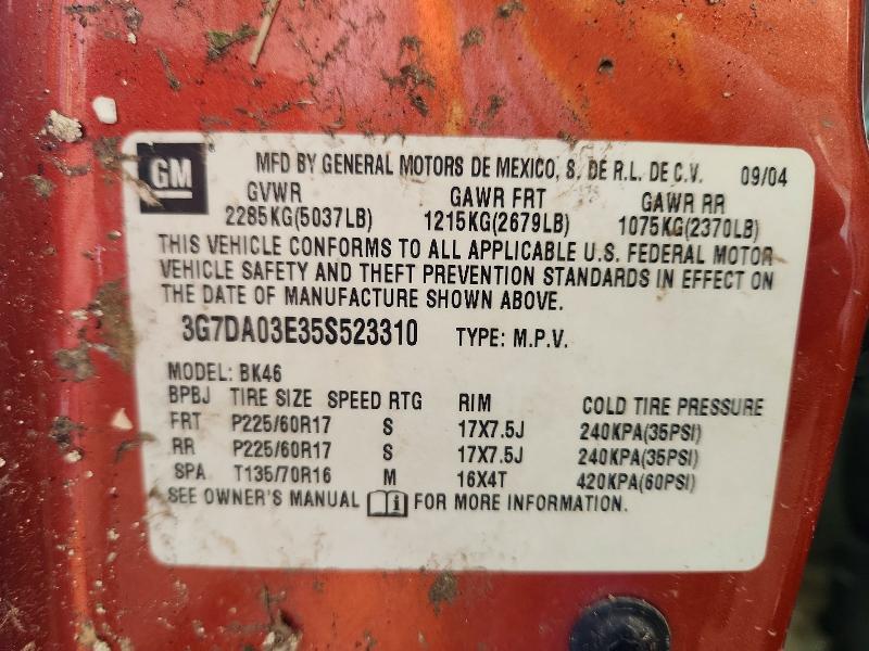Foto 14 de la subasta – 2005 PONTIAC AZTEK con VIN 3G7DA03E35S523310