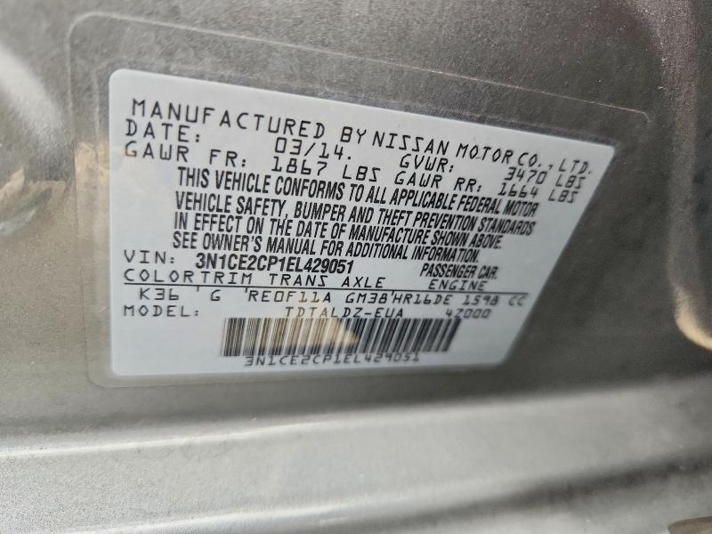 Photo 14 from auction – 2014 NISSAN VERSA NOTE with VIN 3N1CE2CP1EL429051