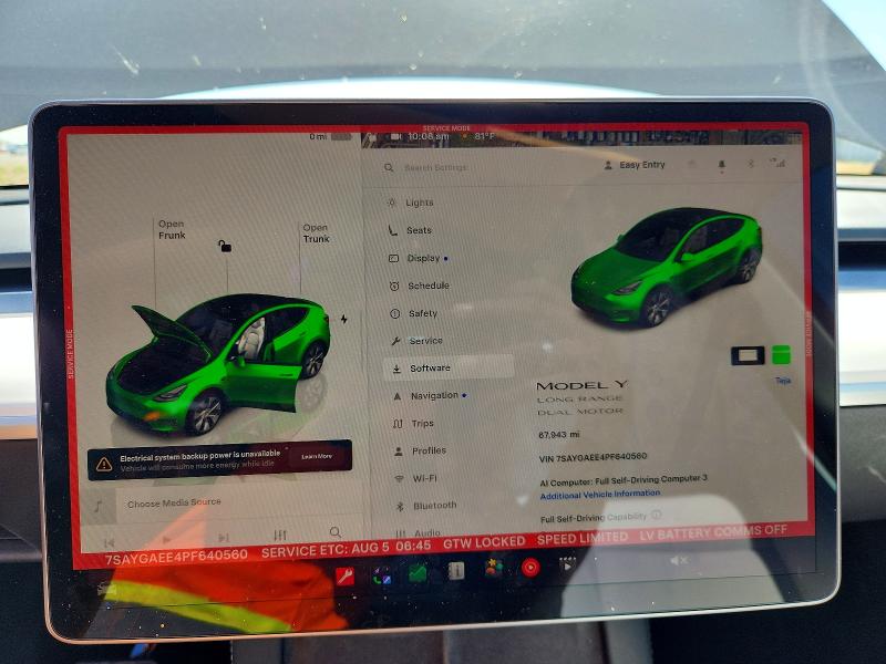 Photo 9 from auction – 2023 TESLA MODEL Y with VIN 7SAYGAEE4PF640560
