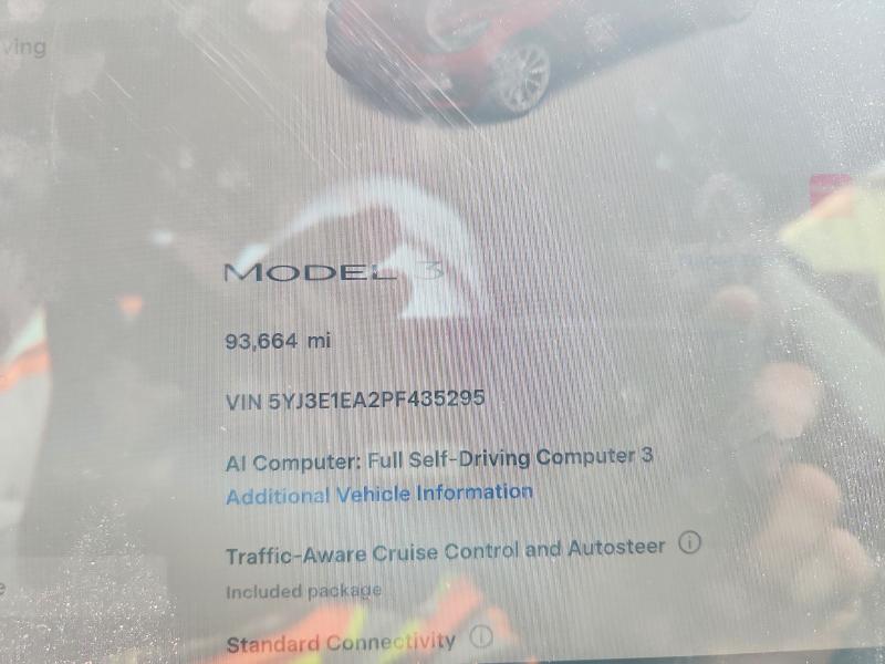 Photo 9 from auction – 2023 TESLA MODEL 3 with VIN 5YJ3E1EA2PF435295