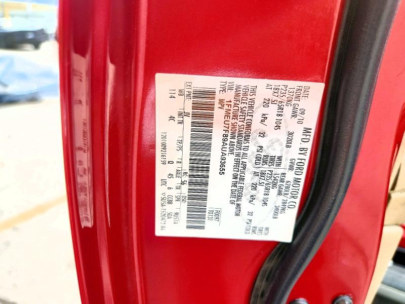 Photo 14 from auction – 2010 FORD EXPLORER with VIN 1FMEU7F89AUA93655