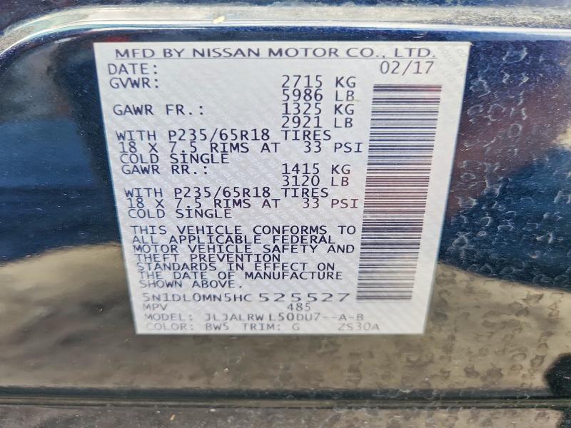 Снимка 14 от търг – 2017 INFINITI QX60 с VIN 5N1DL0MN5HC525527