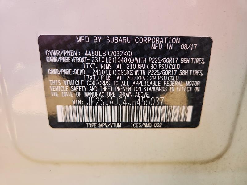 Photo 14 from auction – 2018 SUBARU FORESTER with VIN JF2SJAJC4JH455037
