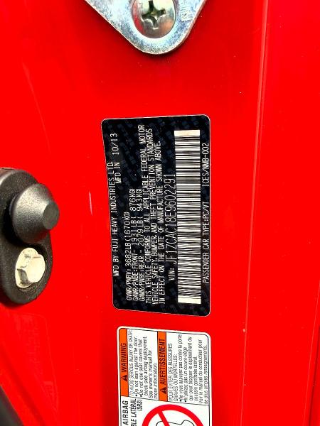 Photo 10 from auction – 2014 SUBARU BRZ with VIN JF1ZCAC18E9602291