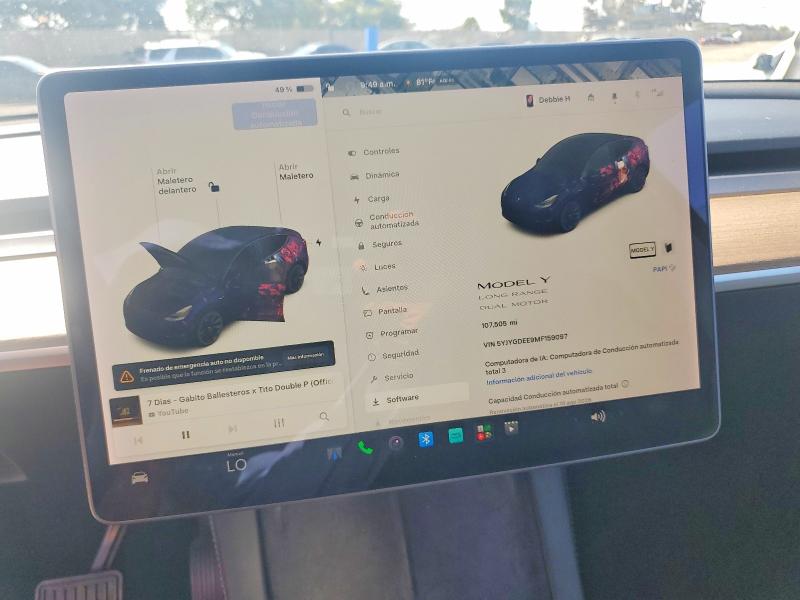 Zdjęcie 9 z aukcji – 2021 TESLA MODEL Y z VIN 5YJYGDEE9MF159097