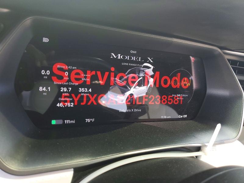 Photo 9 from auction – 2020 TESLA MODEL X with VIN 5YJXCAE21LF238581