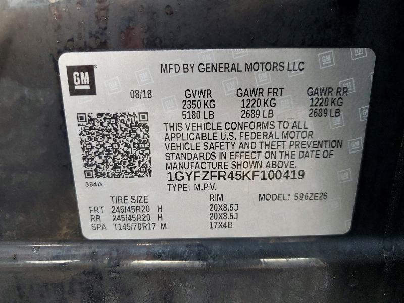 Photo 14 from auction – 2019 CADILLAC XT4 with VIN 1GYFZFR45KF100419