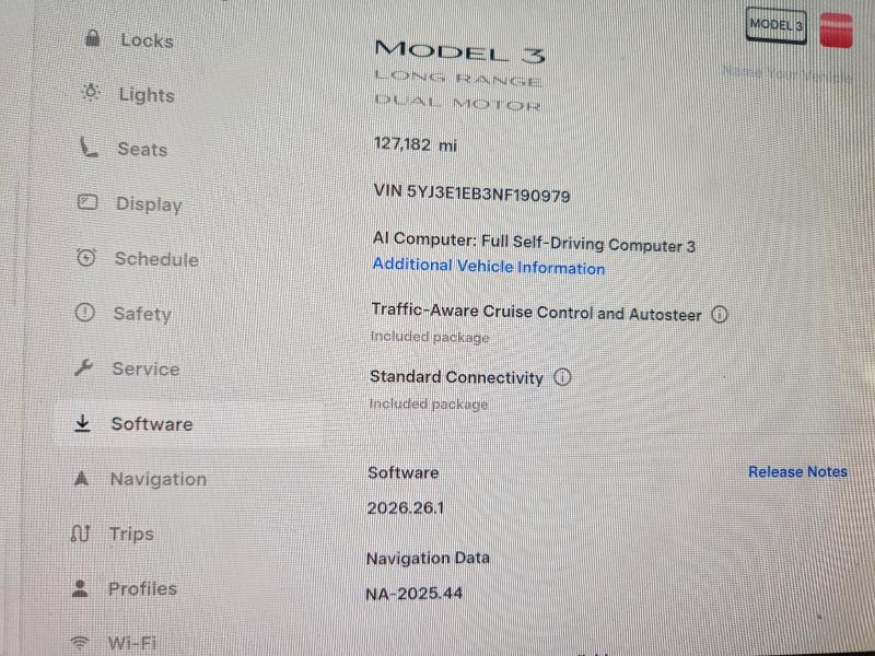 Photo 9 from auction – 2022 TESLA MODEL 3 with VIN 5YJ3E1EB3NF190979
