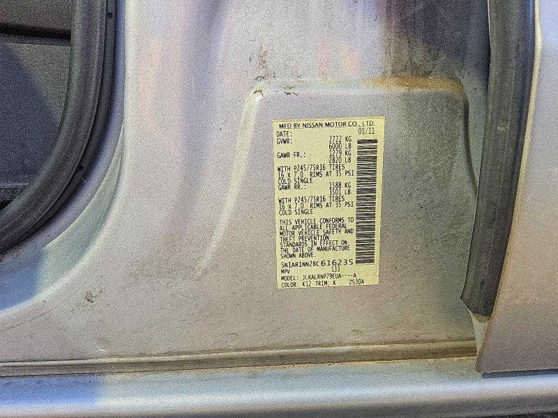 Photo 13 from auction – 2011 NISSAN PATHFINDER with VIN 5N1AR1NN2BC616235